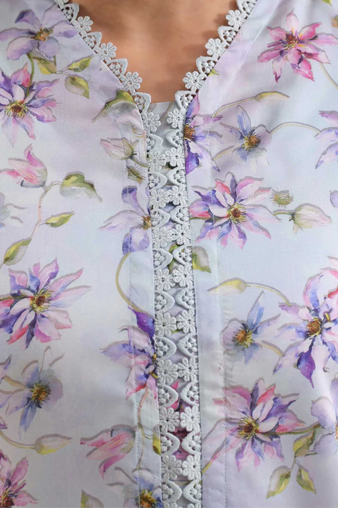 Printed Embroidered Arabic Lawn Stitched 2 Piece (Shirt/Trouser) - Image 3