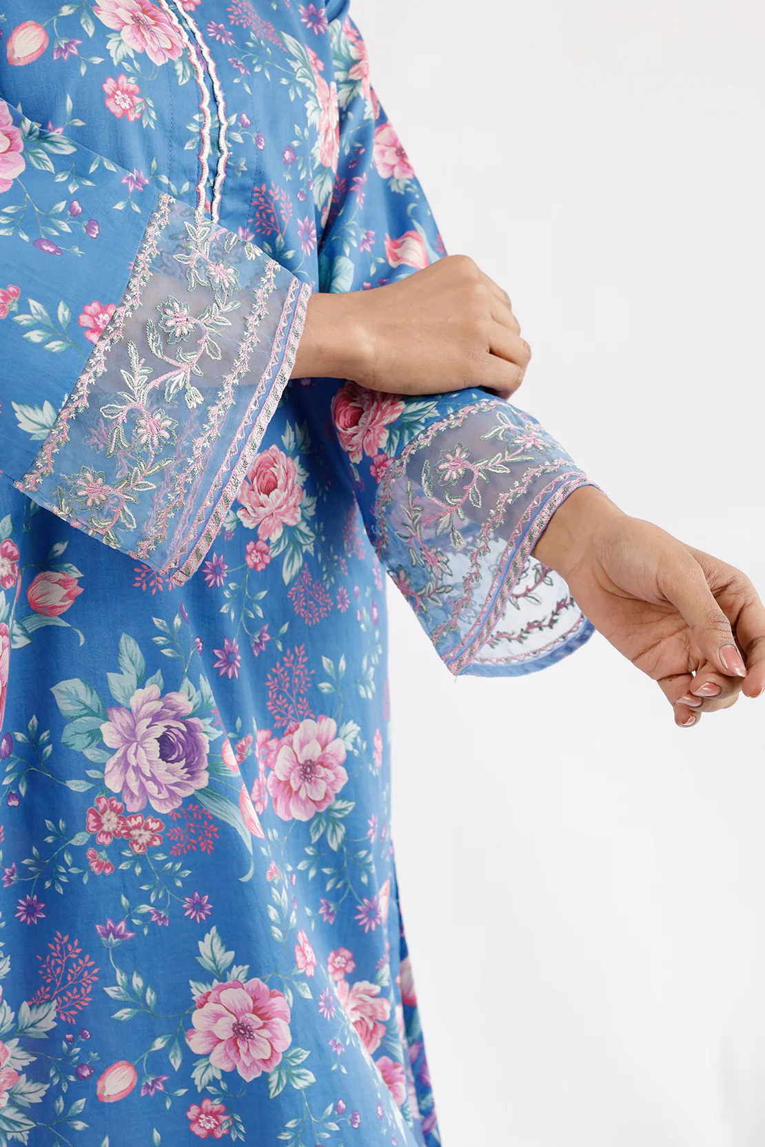 Printed Embroidered Cambric Stitched 2 Piece (Shirt/Trouser) - Image 5