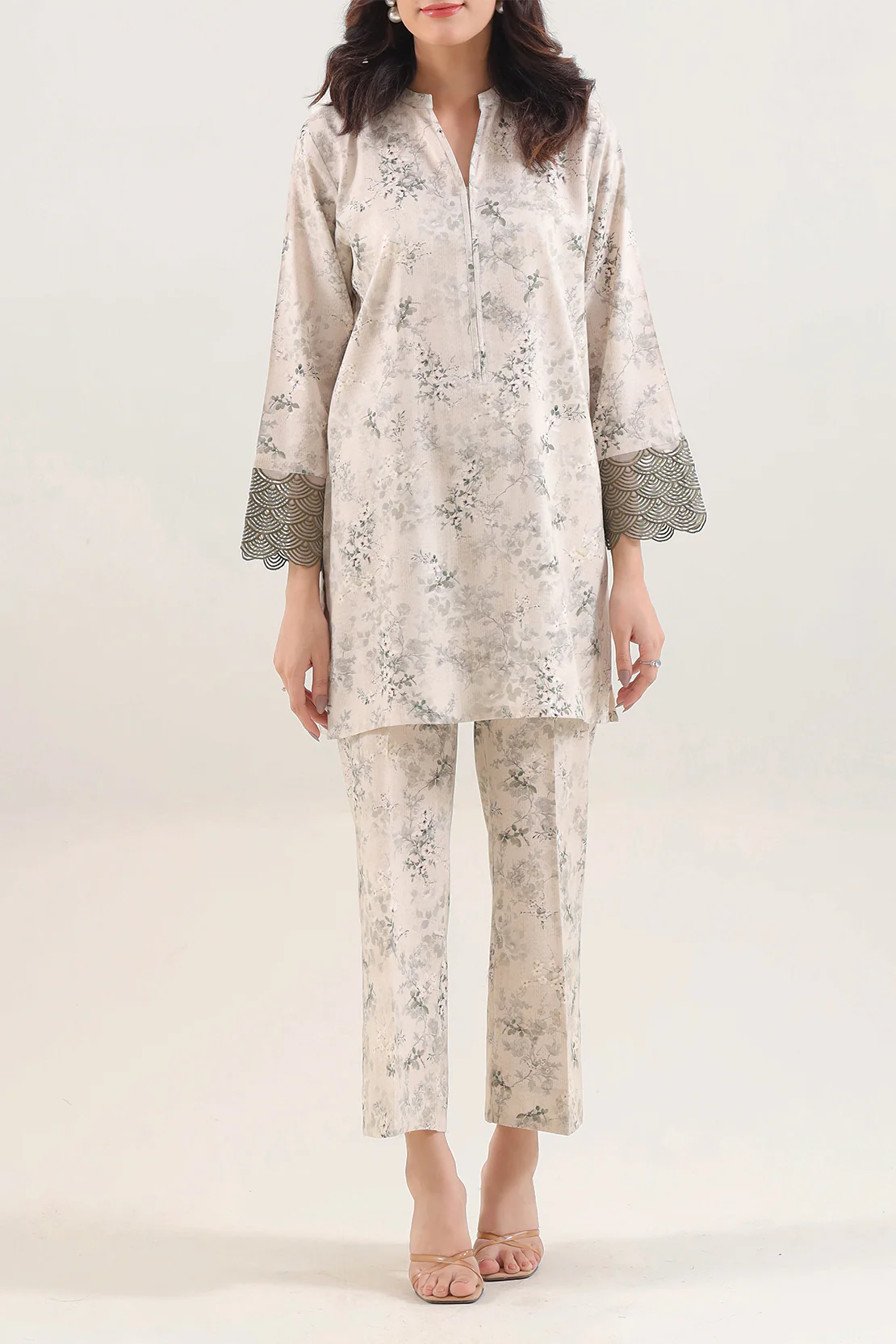 Printed Embroidered Cambric Stitched 2 Piece (Shirt/Trouser)
