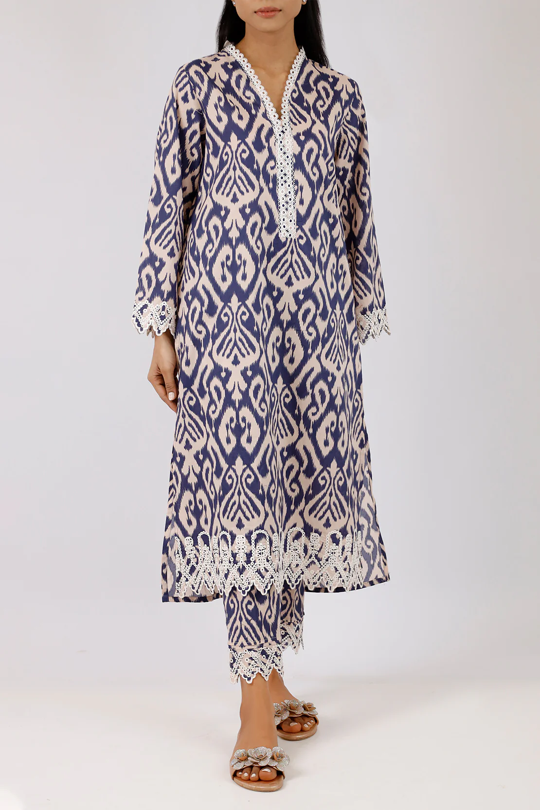 Printed Embroidered Lawn Stitched 2 Piece (Shirt/Trouser) - Image 2
