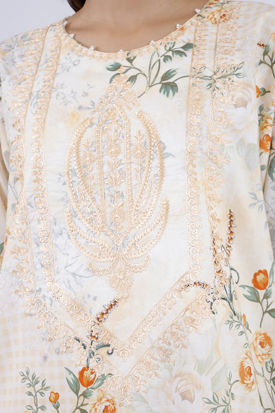 Printed Embroidered Lawn Stitched 2 Piece (Shirt/Trouser) - Image 4