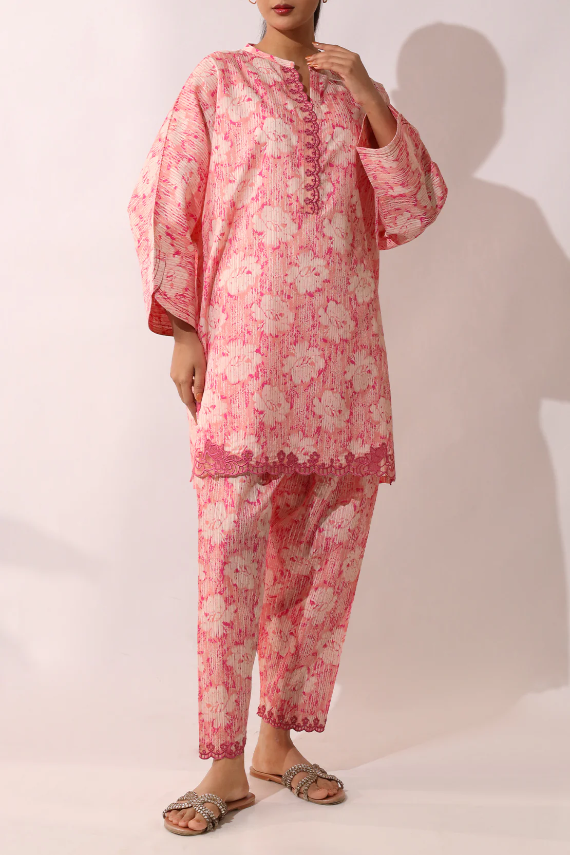 Printed Embroidered Lawn Stitched 2 Piece (Shirt/Trouser) - Image 2