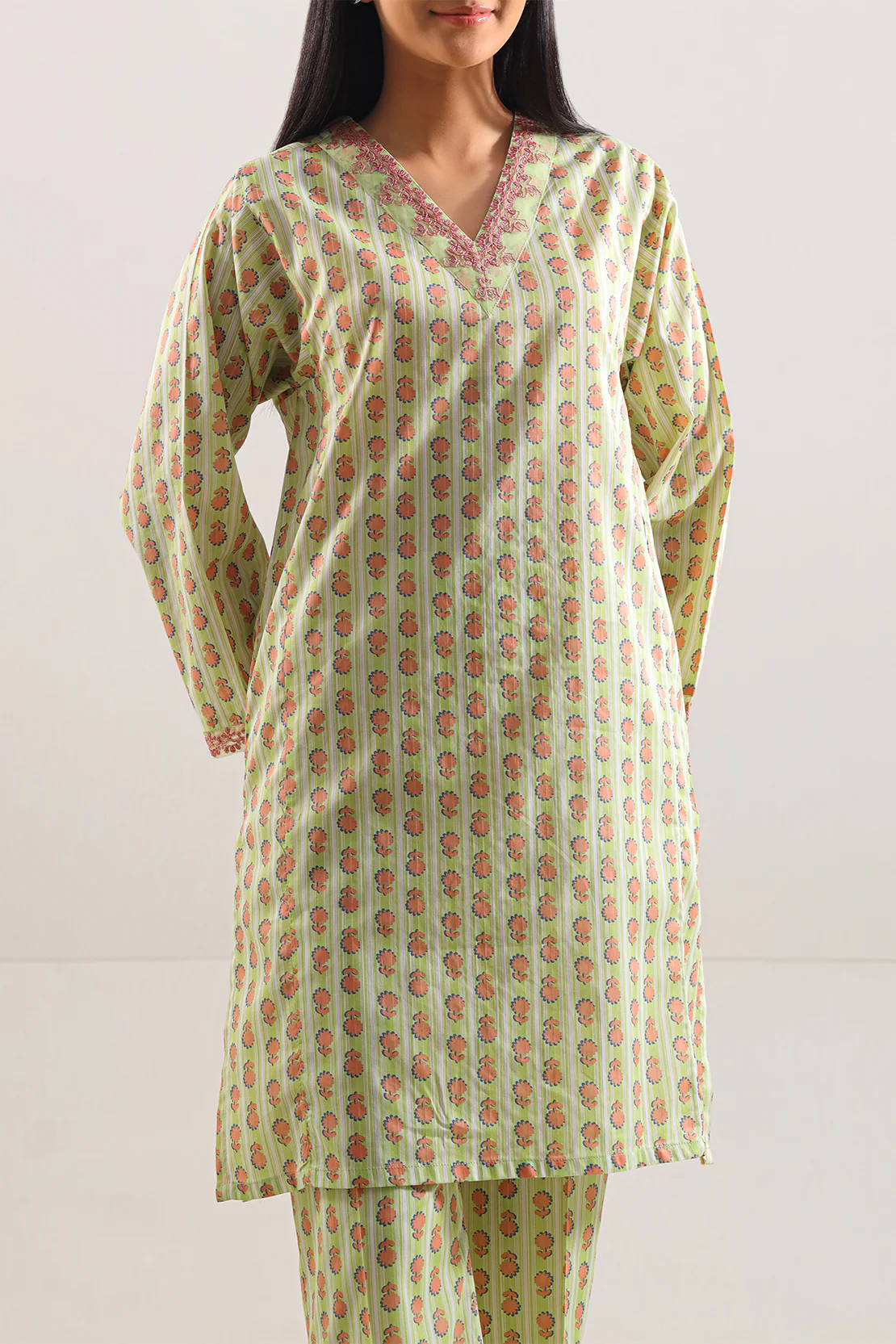 Printed Embroidered Lawn Stitched 2 Piece (Shirt/Trouser) - Image 3
