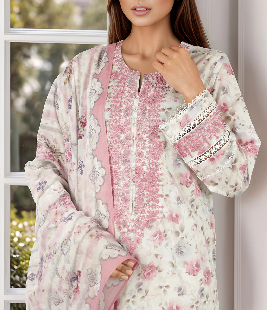 Printed Embroidered Lawn Stitched 3 Piece