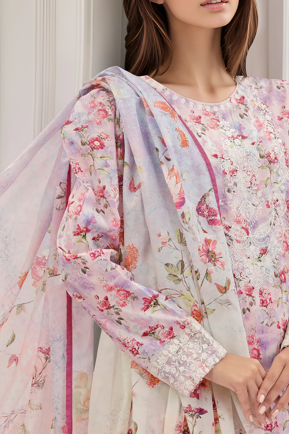 Printed Embroidered Lawn Stitched Shirt