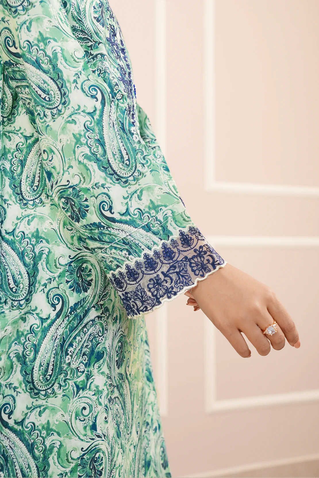 Printed Embroidered Lawn Stitched Shirt - Image 8