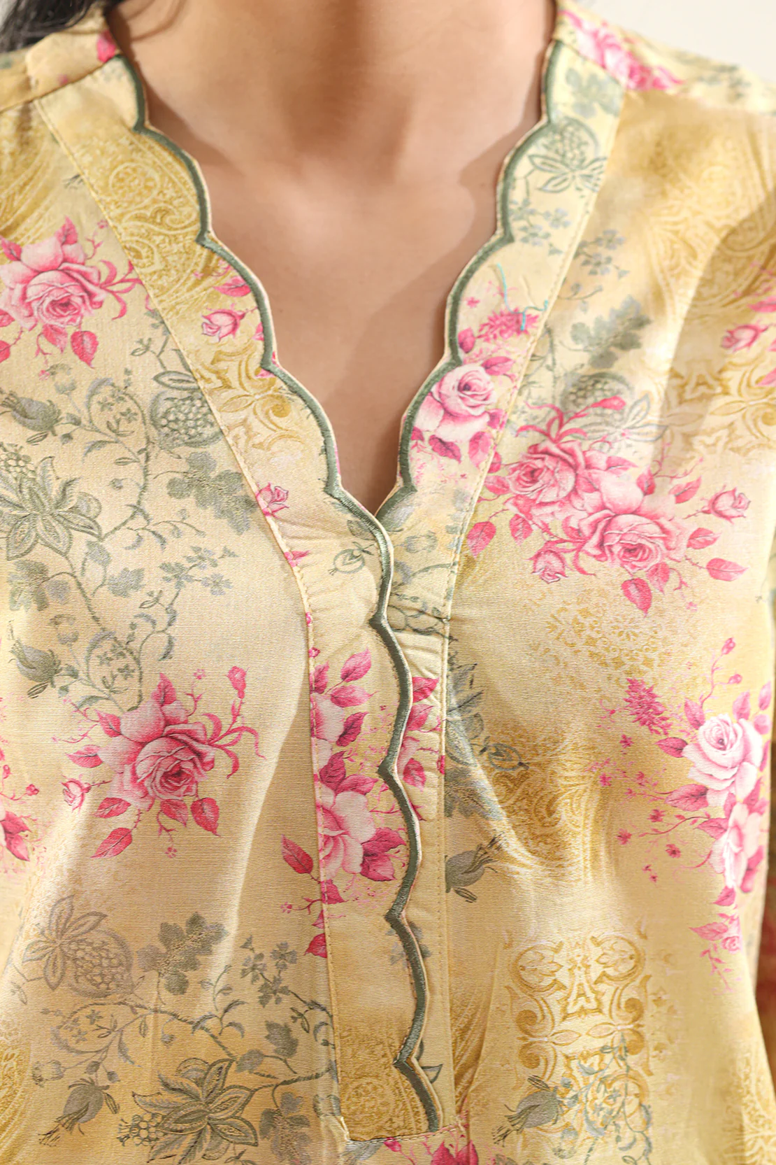 Printed Embroidered Lawn Stitched Shirt - Image 5