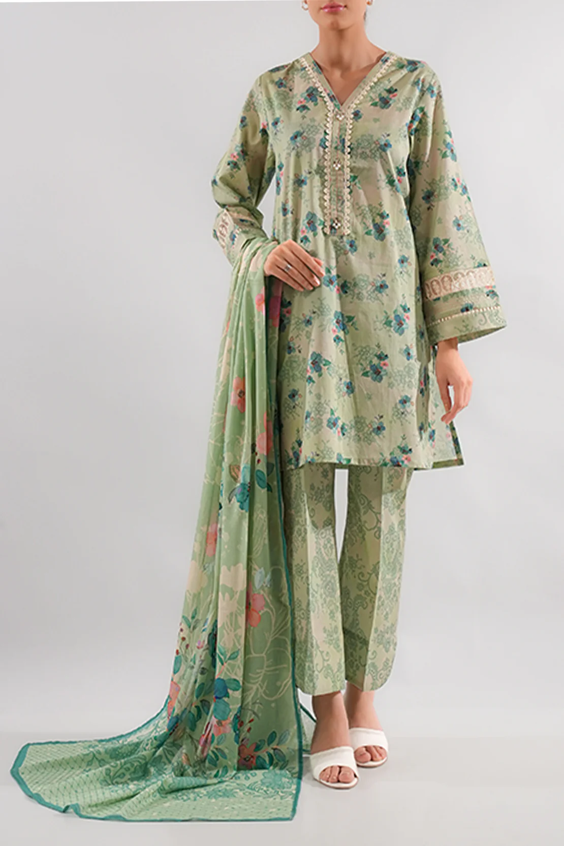 Printed Embroidered Lawn Stitched Shirt