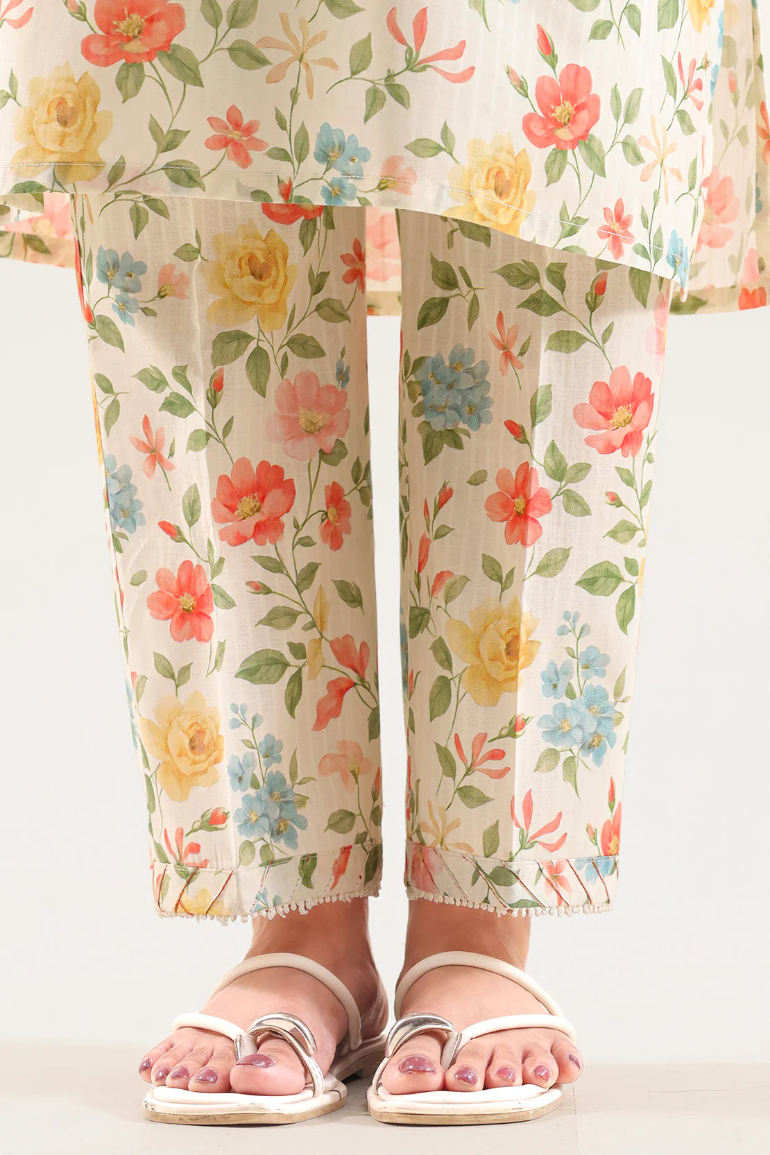 Printed Embroidered Self Strip Lawn Stitched 2 Piece (Shirt/Trouser) - Image 5