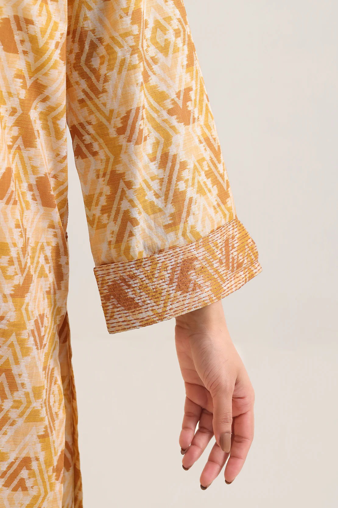 Printed Embroidered Self Strip Lawn Stitched 2 Piece (Shirt/Trouser) - Image 4