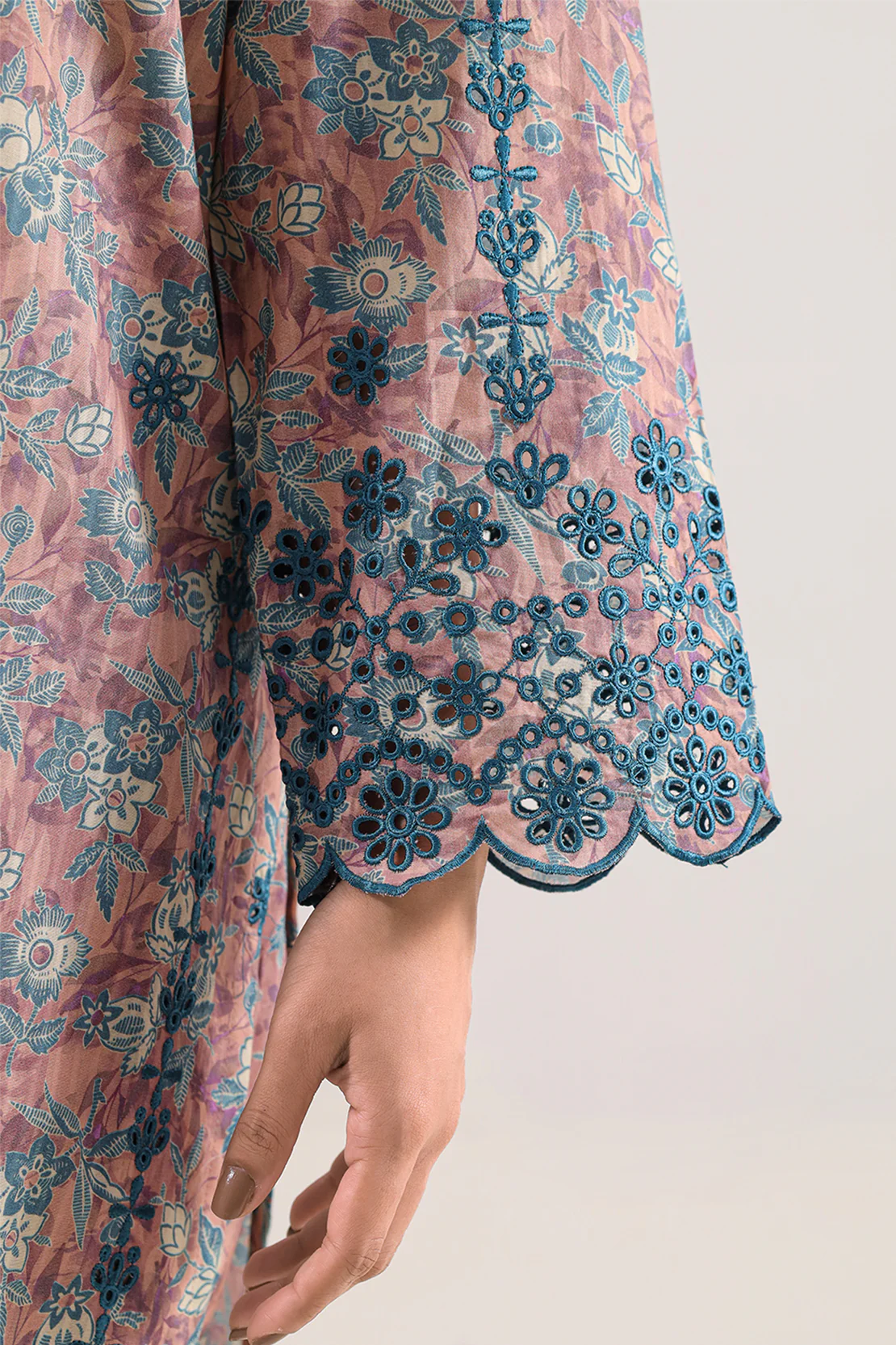 Printed Embroidered Self Strip Lawn Stitched 2 Piece (Shirt/Trouser) - Image 6