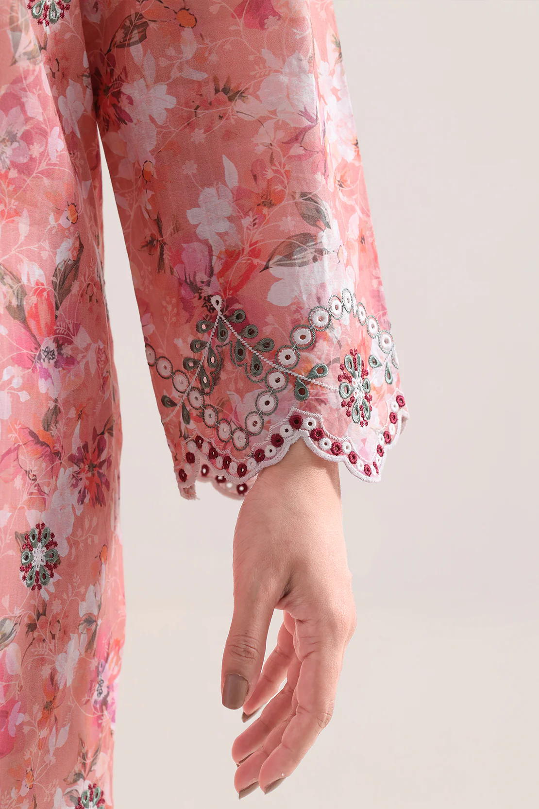 Printed Embroidered Self Strip Lawn Stitched 2 Piece (Shirt/Trouser) - Image 4