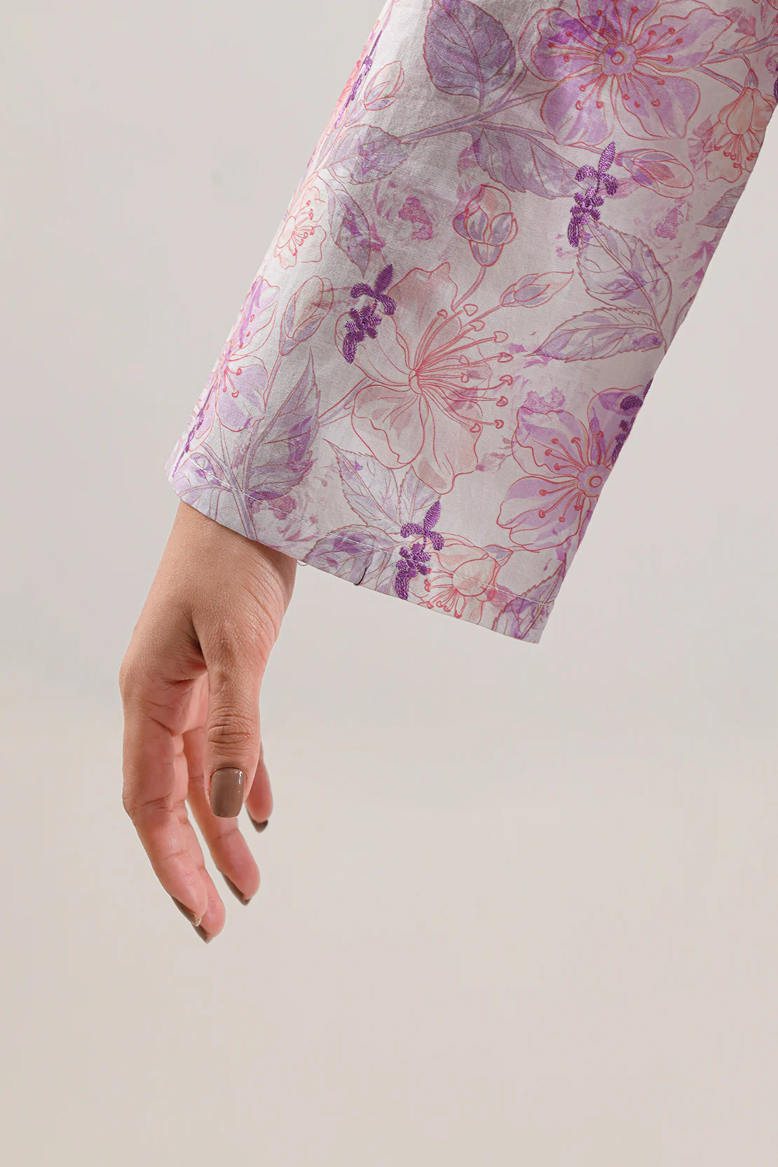 Printed Embroidered Self Strip Lawn Stitched 2 Piece (Shirt/Trouser) - Image 5