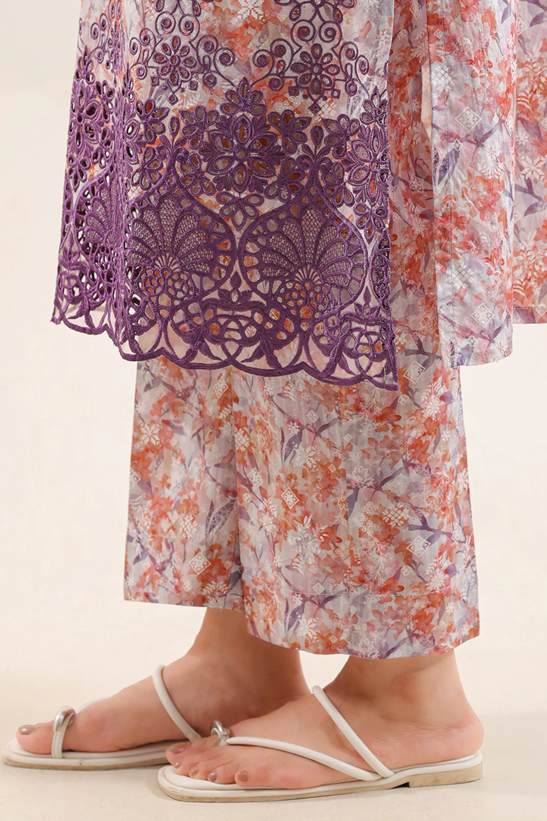 Printed Embroidered Self Strip Lawn Stitched 2 Piece (Shirt/Trouser) - Image 5