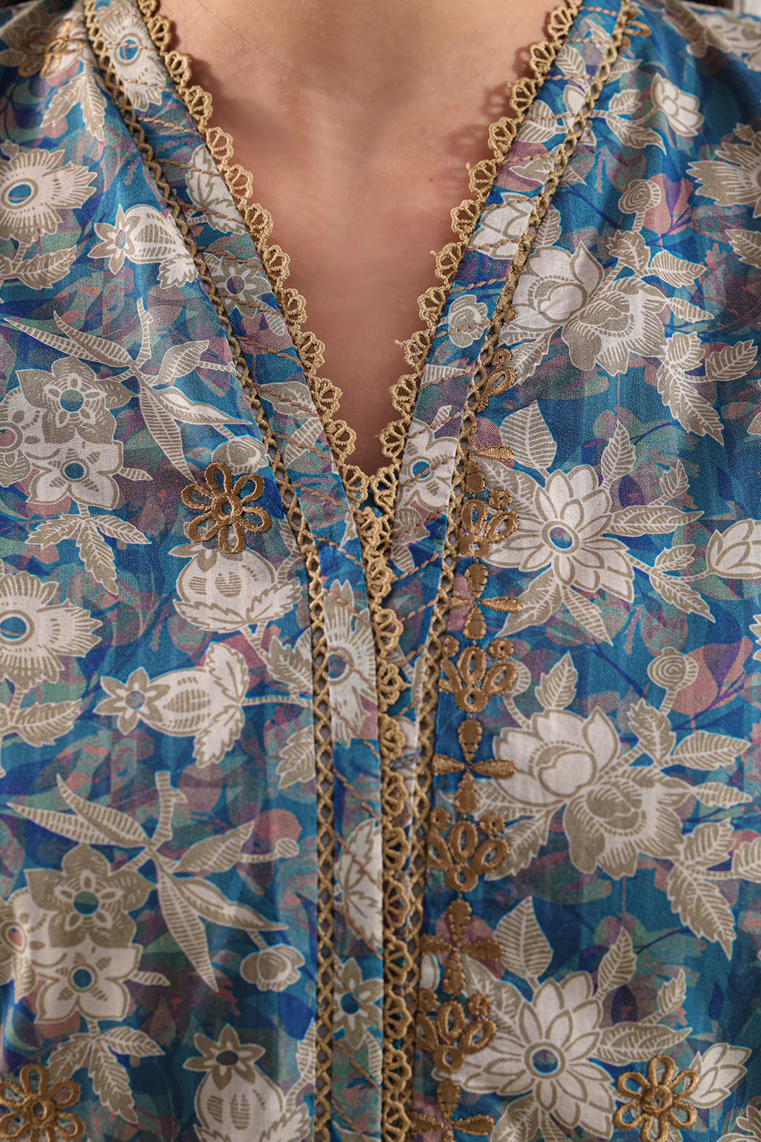 Printed Embroidered Self Strip Lawn Stitched 2 Piece (Shirt/Trouser) - Image 3