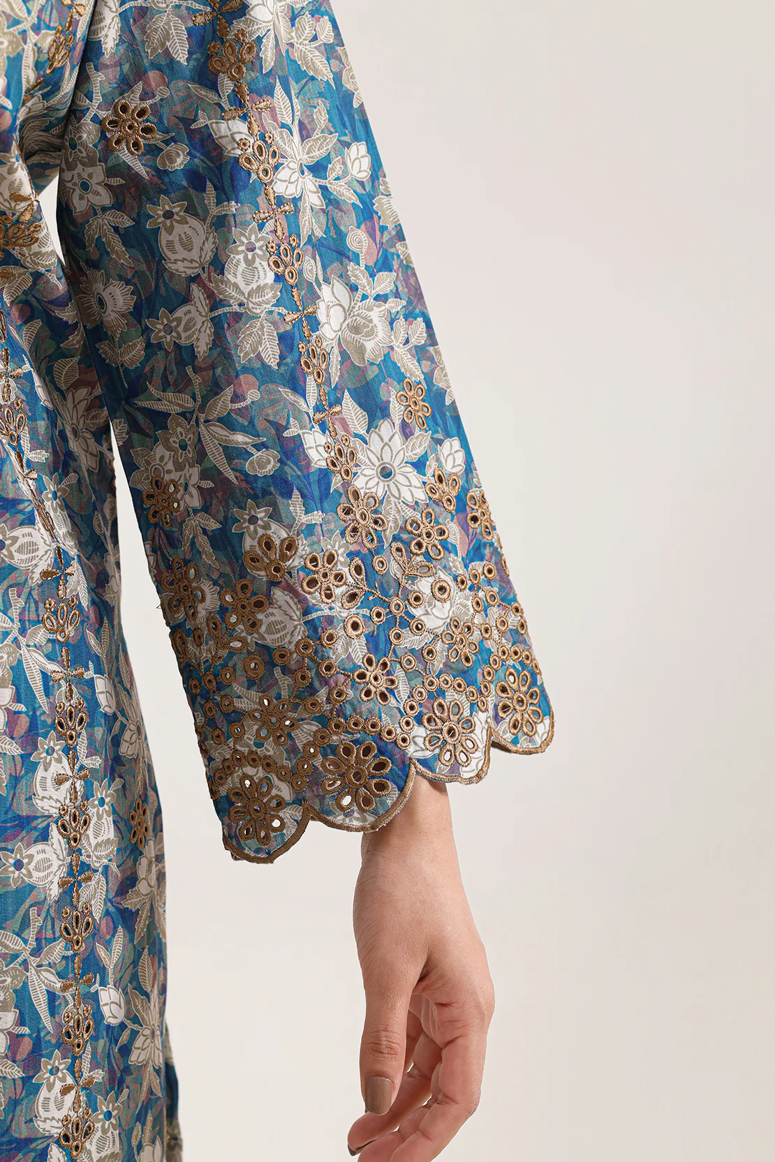 Printed Embroidered Self Strip Lawn Stitched 2 Piece (Shirt/Trouser) - Image 4
