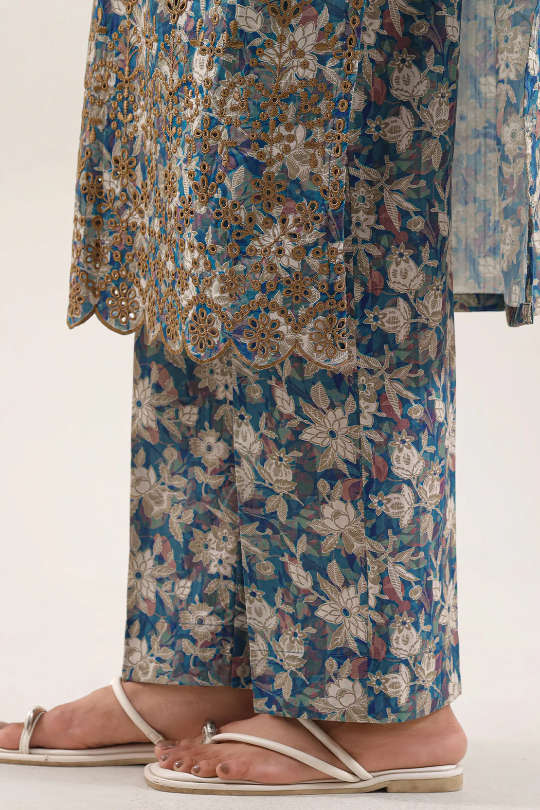Printed Embroidered Self Strip Lawn Stitched 2 Piece (Shirt/Trouser) - Image 5