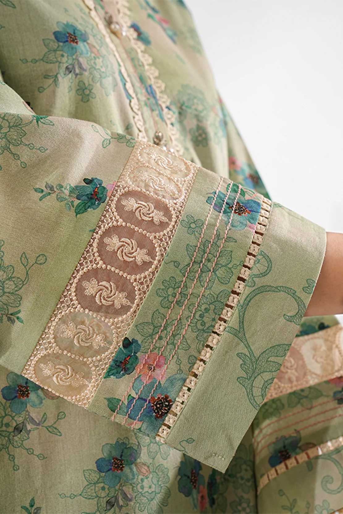Printed Embroidered Stitched Lawn 3 Piece - Image 5