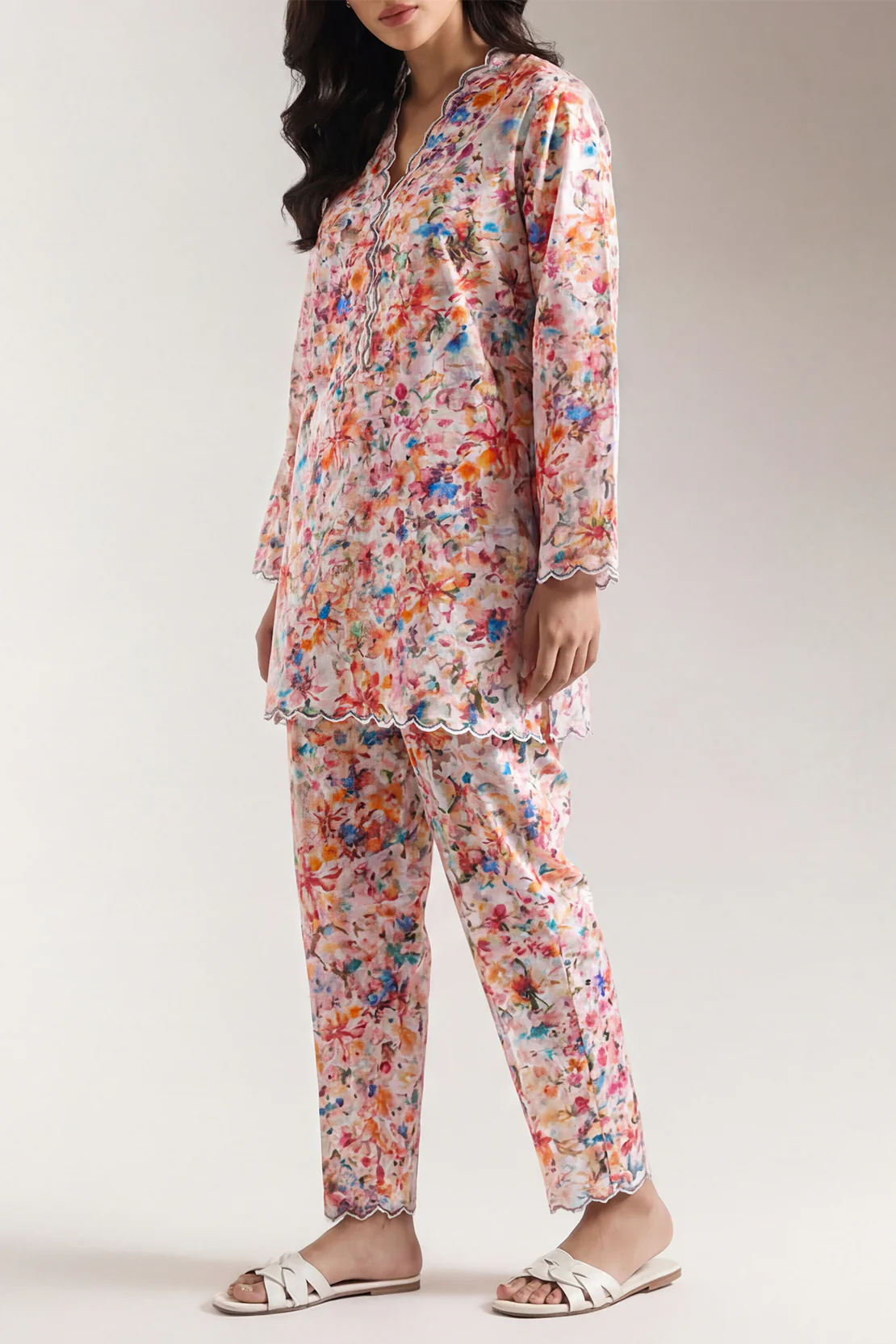 Printed Embroidered Strip Lawn Stitched 2 Piece (Shirt/Trouser) - Image 2