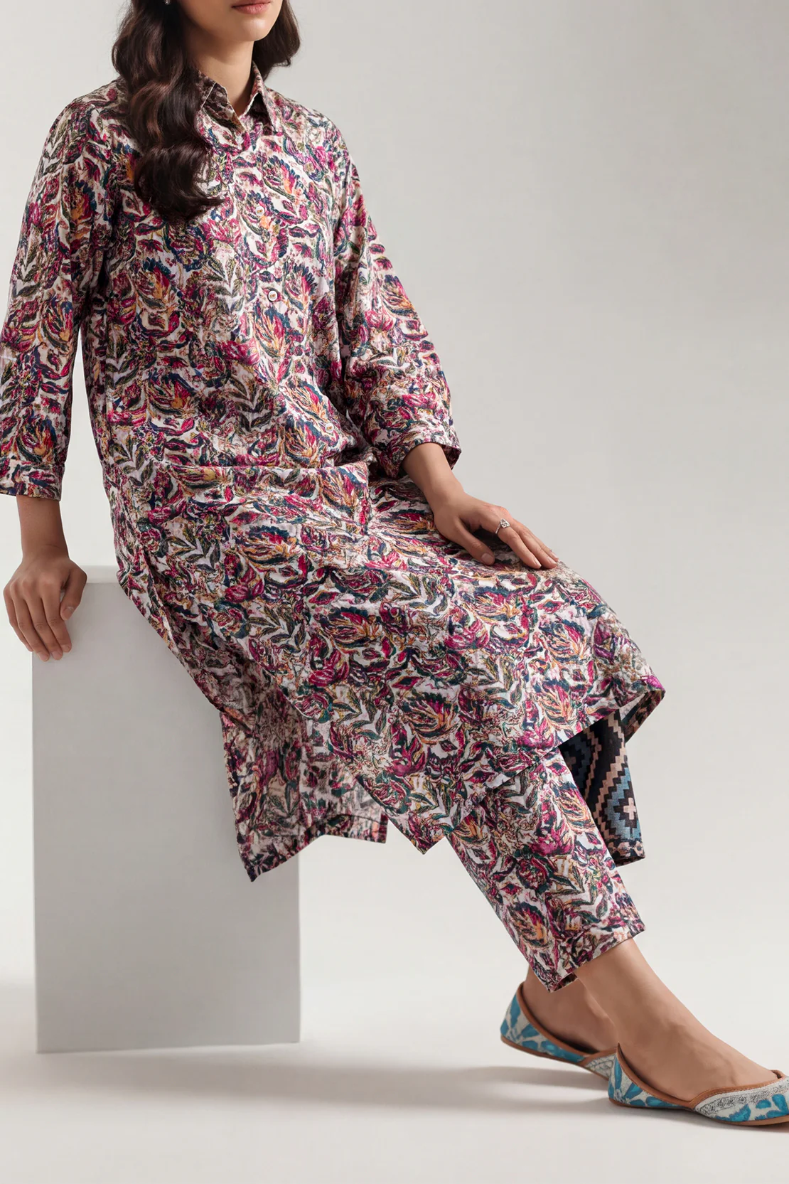 Printed Embroidered Strip Lawn Stitched 2 Piece (Shirt/Trouser) - Image 2