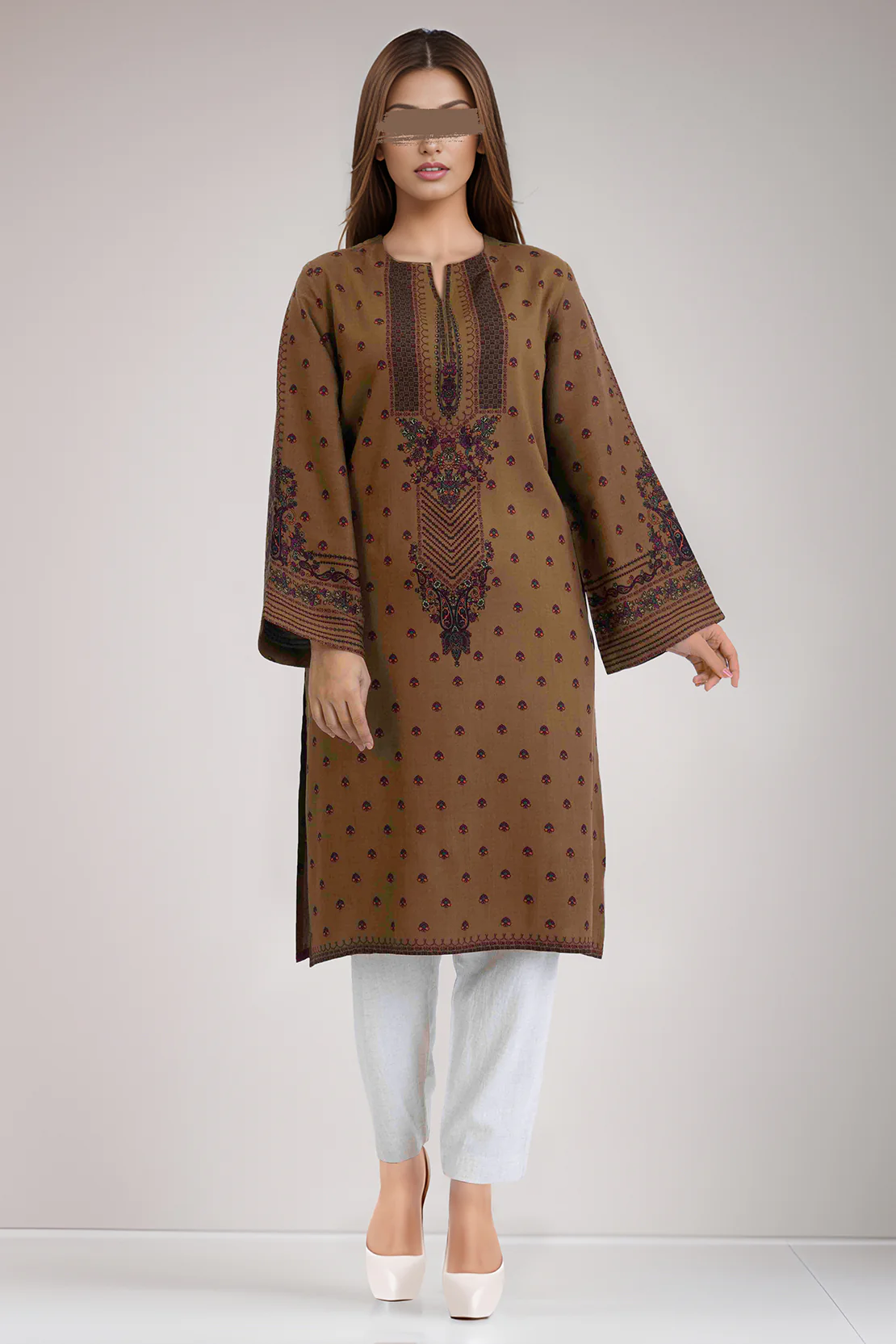 Printed Pashmina Stitched Shirt