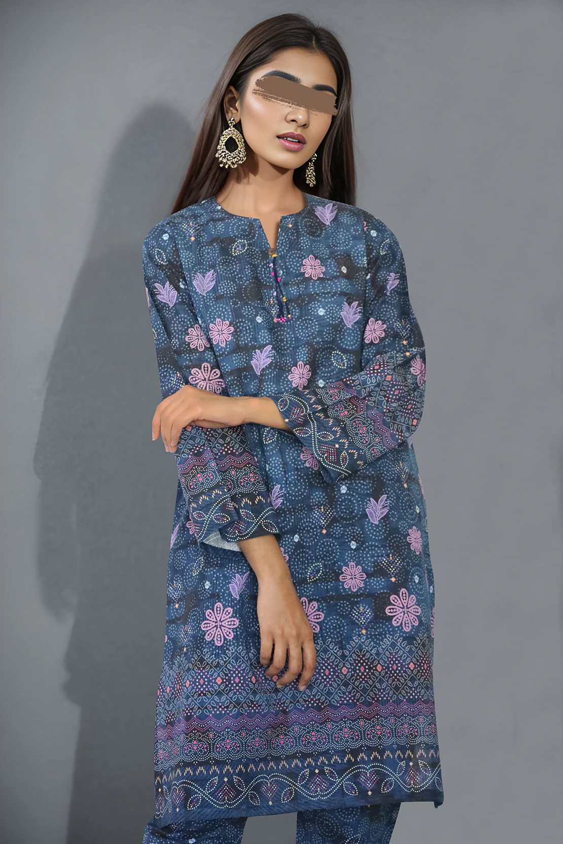 Printed Khaddar Stitched 2 Piece (Shirt/Trouser) - Image 2