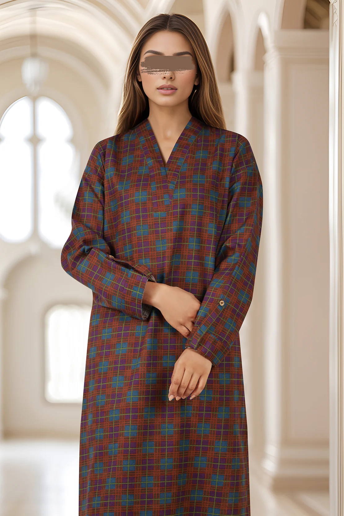 Printed Khaddar Stitched 2 Piece (Shirt/Trouser) - Image 3