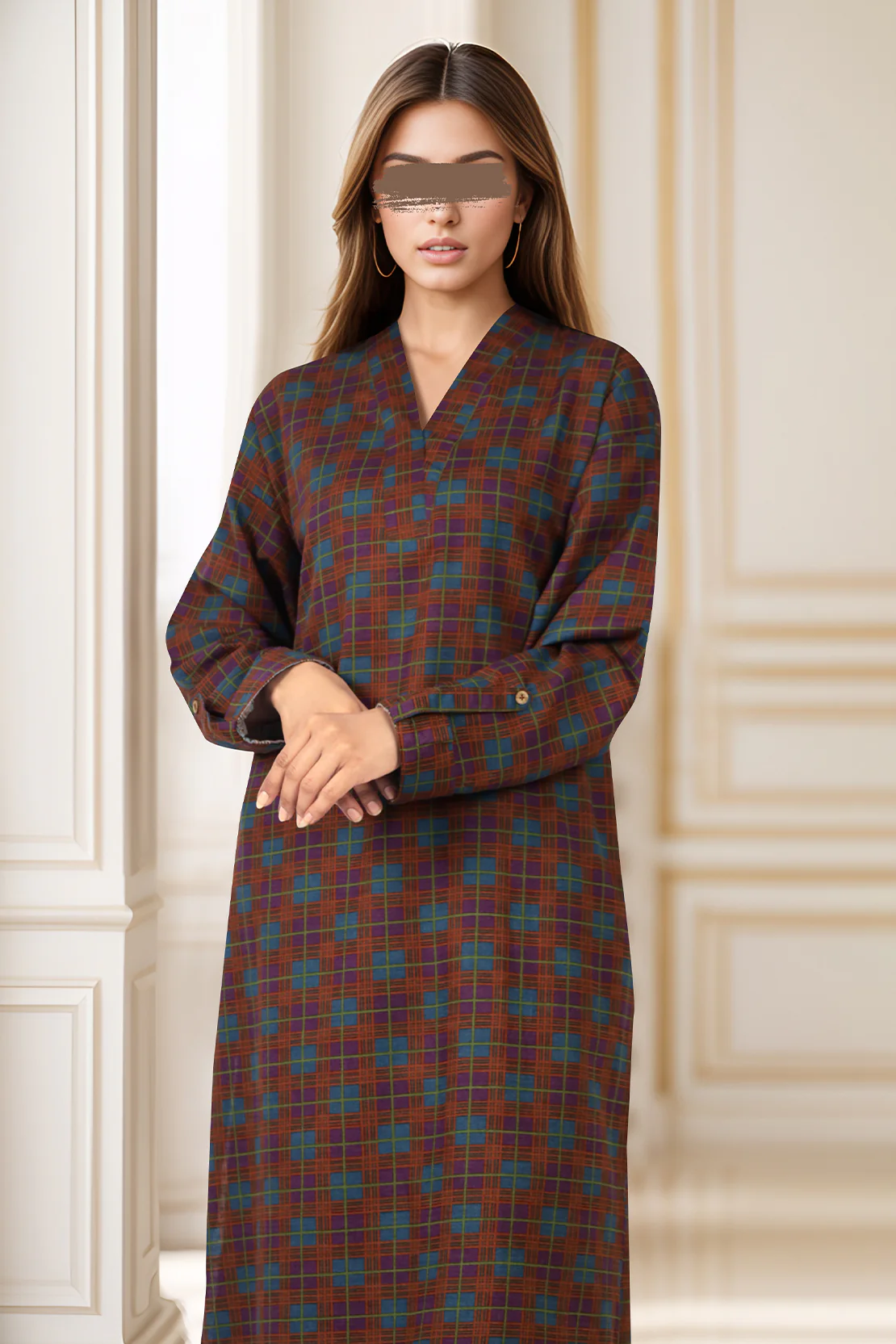 Printed Khaddar Stitched 2 Piece (Shirt/Trouser) - Image 4