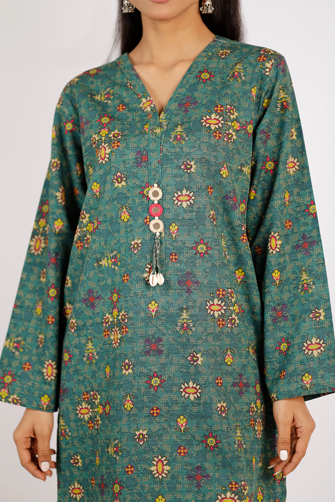 Printed Khaddar Stitched 2 Piece (Shirt/Trouser) - Image 4