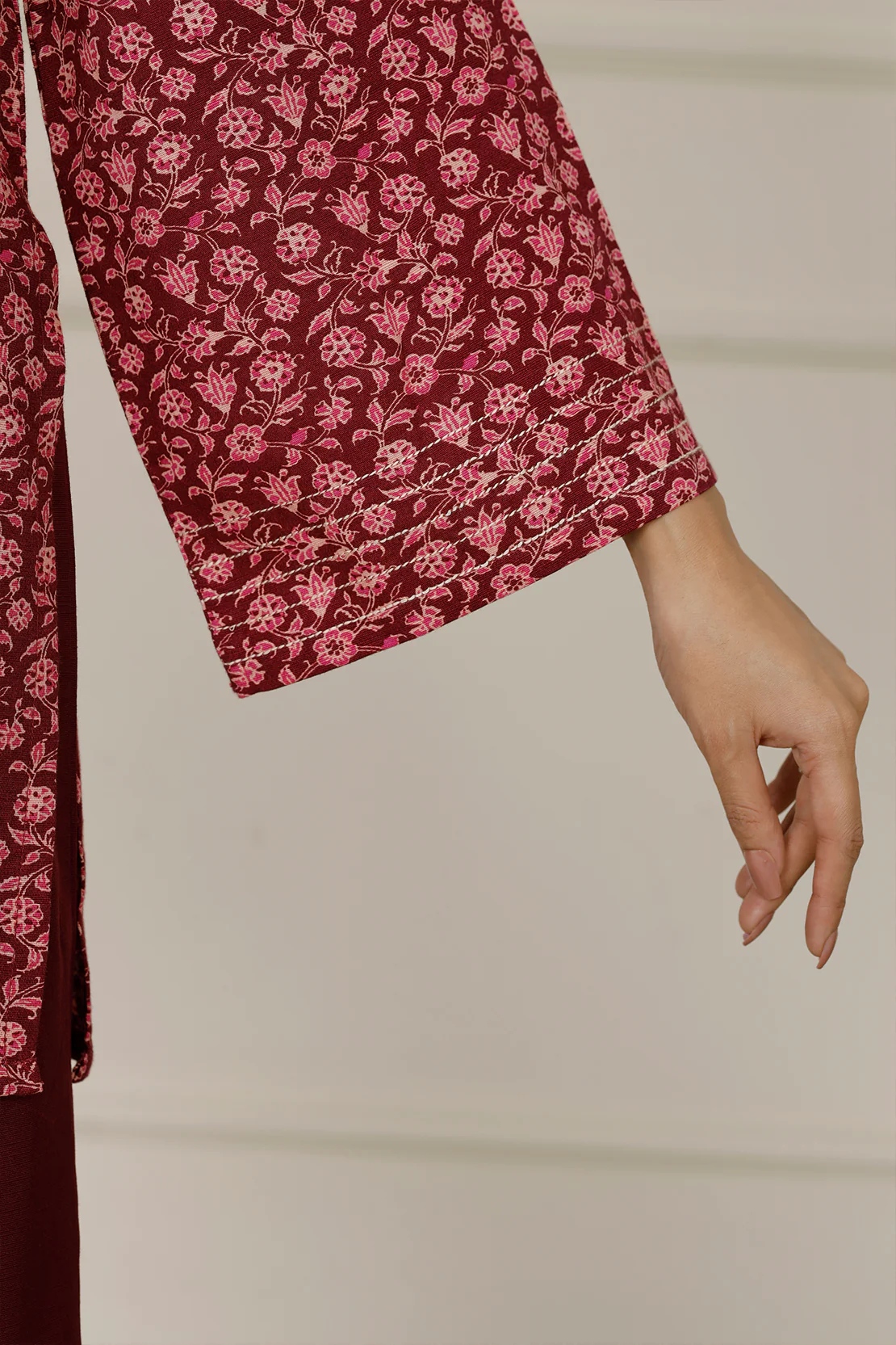 Printed Khaddar Stitched 2 Piece (Shirt/Trouser) - Image 9