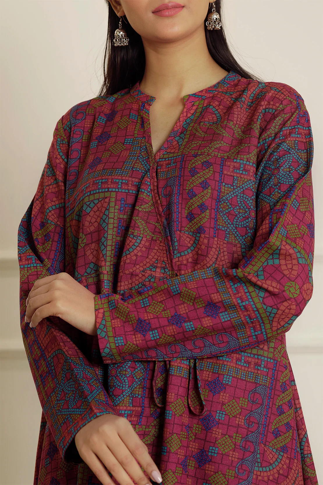 Printed Khaddar Stitched 2 Piece (Shirt/Trouser)