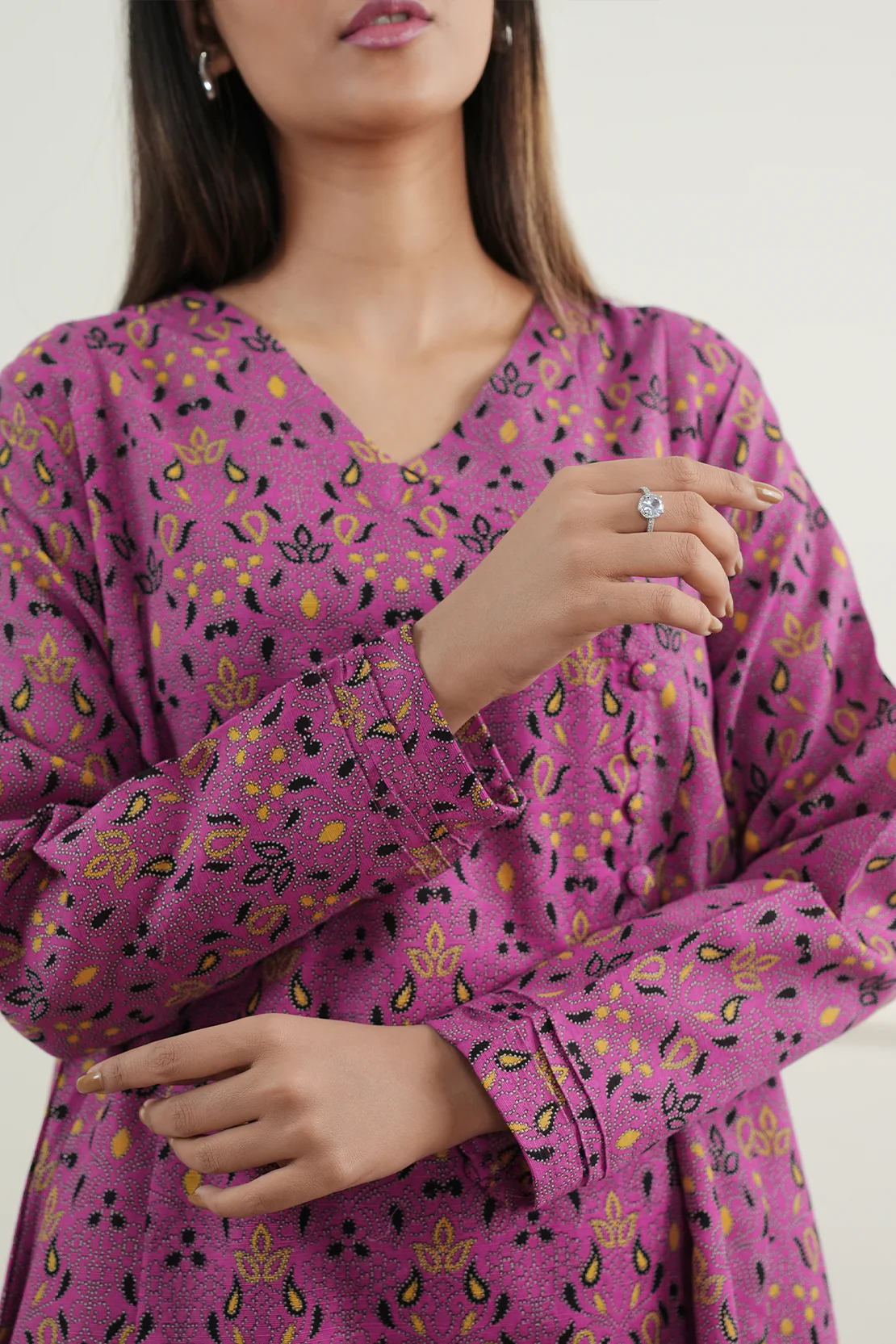 Printed Khaddar Stitched 2 Piece (Shirt/Trouser) - Image 7