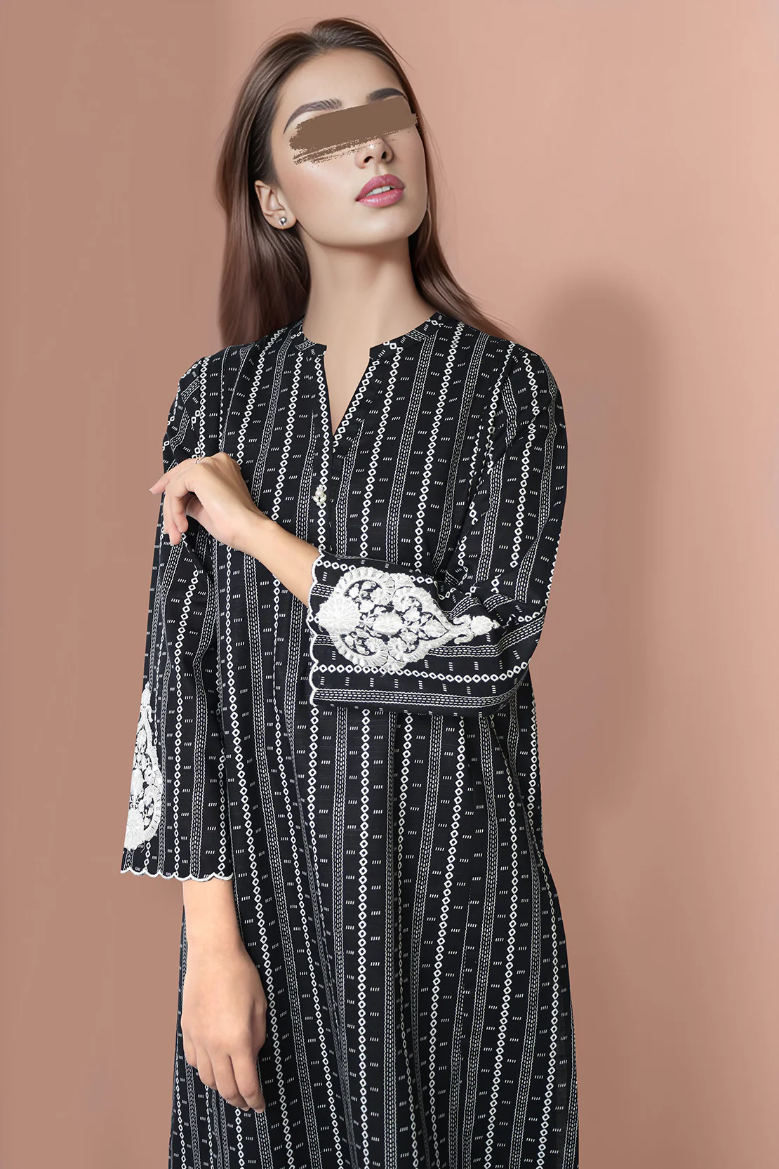 Printed Embroidered Khaddar Stitched 2 Piece (Shirt/Trouser) - Image 3