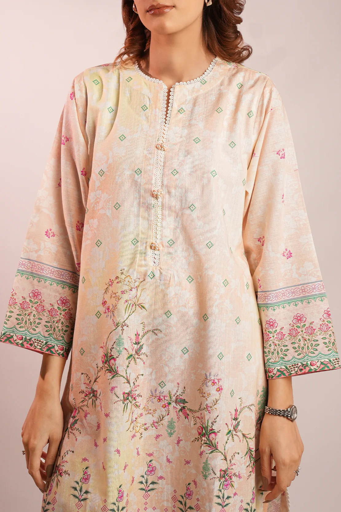 Printed Khaddar Stitched 2 Piece (Shirt/Trouser) - Image 5