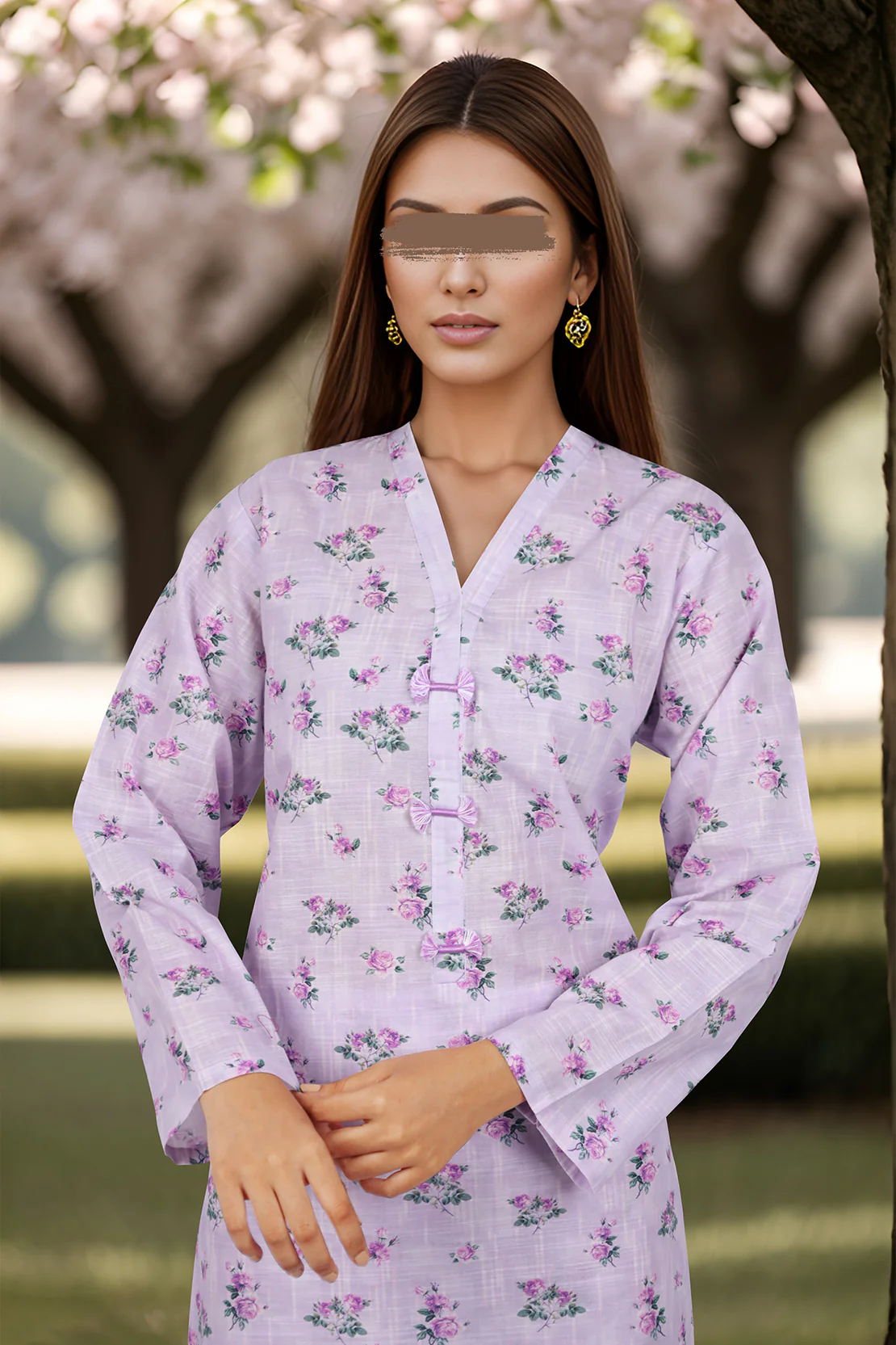 Printed Khaddar Stitched 2 Piece (Shirt/Trouser) - Image 2