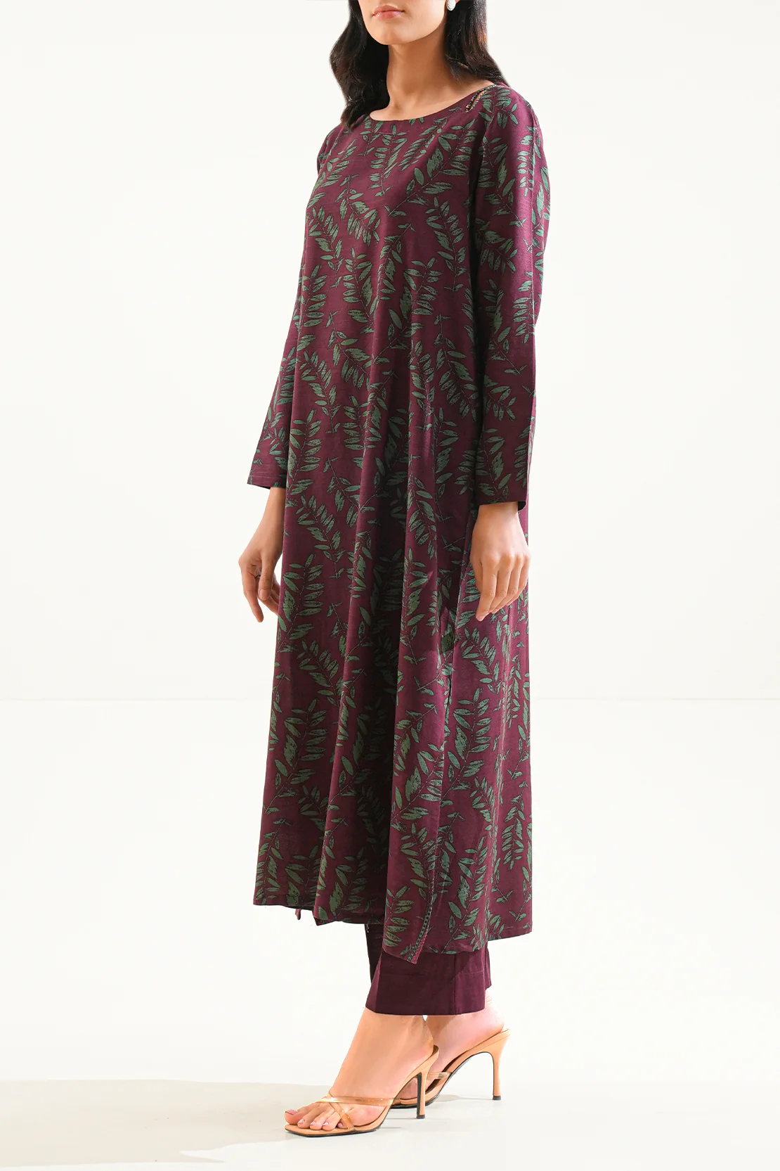 Printed Khaddar Stitched 2 Piece (Shirt/Trouser) - Image 3
