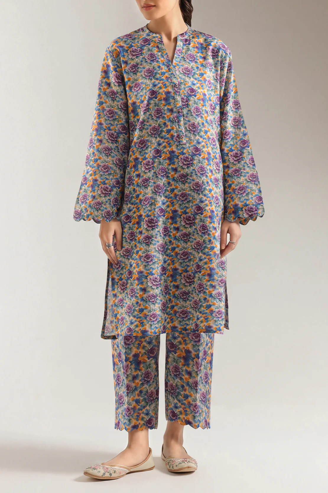Printed Khaddar Stitched 2 Piece (Shirt/Trouser)