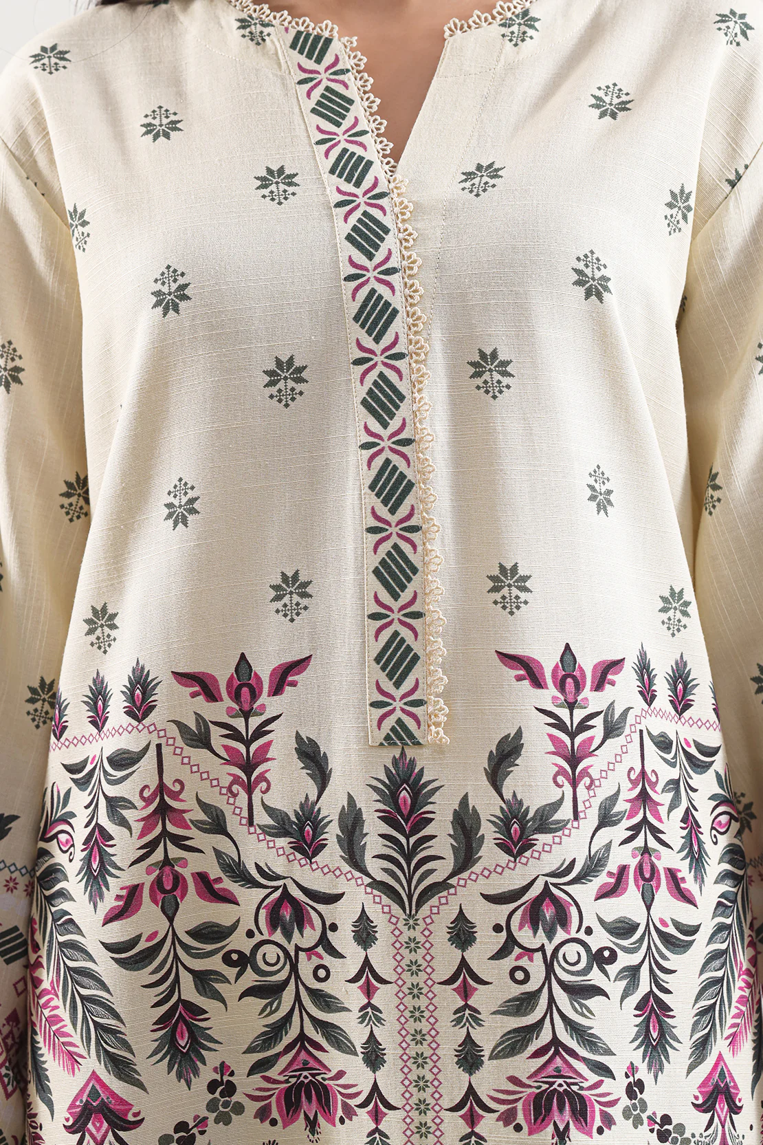 Printed Khaddar Stitched 2 Piece (Shirt/Trouser) - Image 4