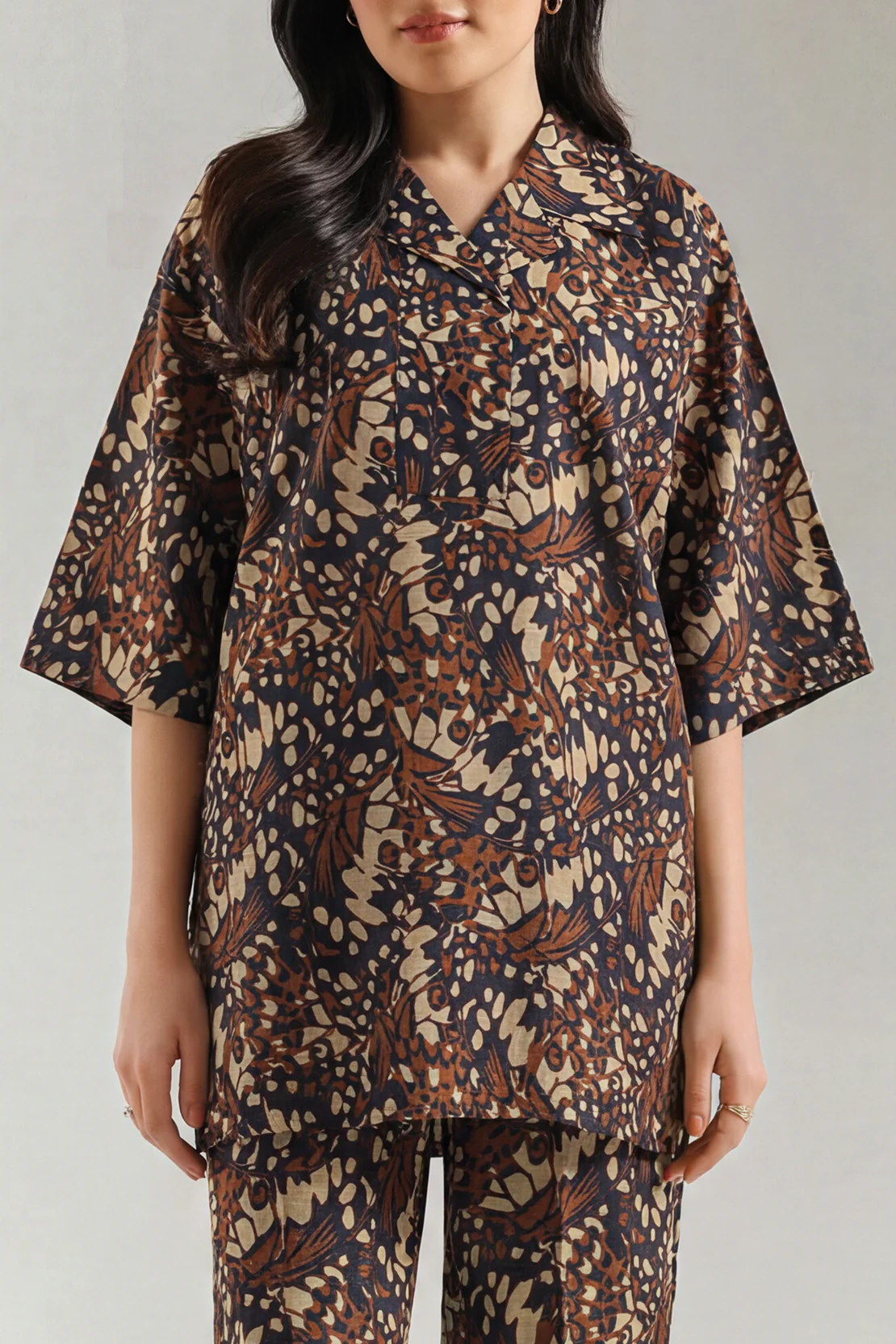 Printed Khaddar Stitched 2 Piece (Shirt/Trouser)