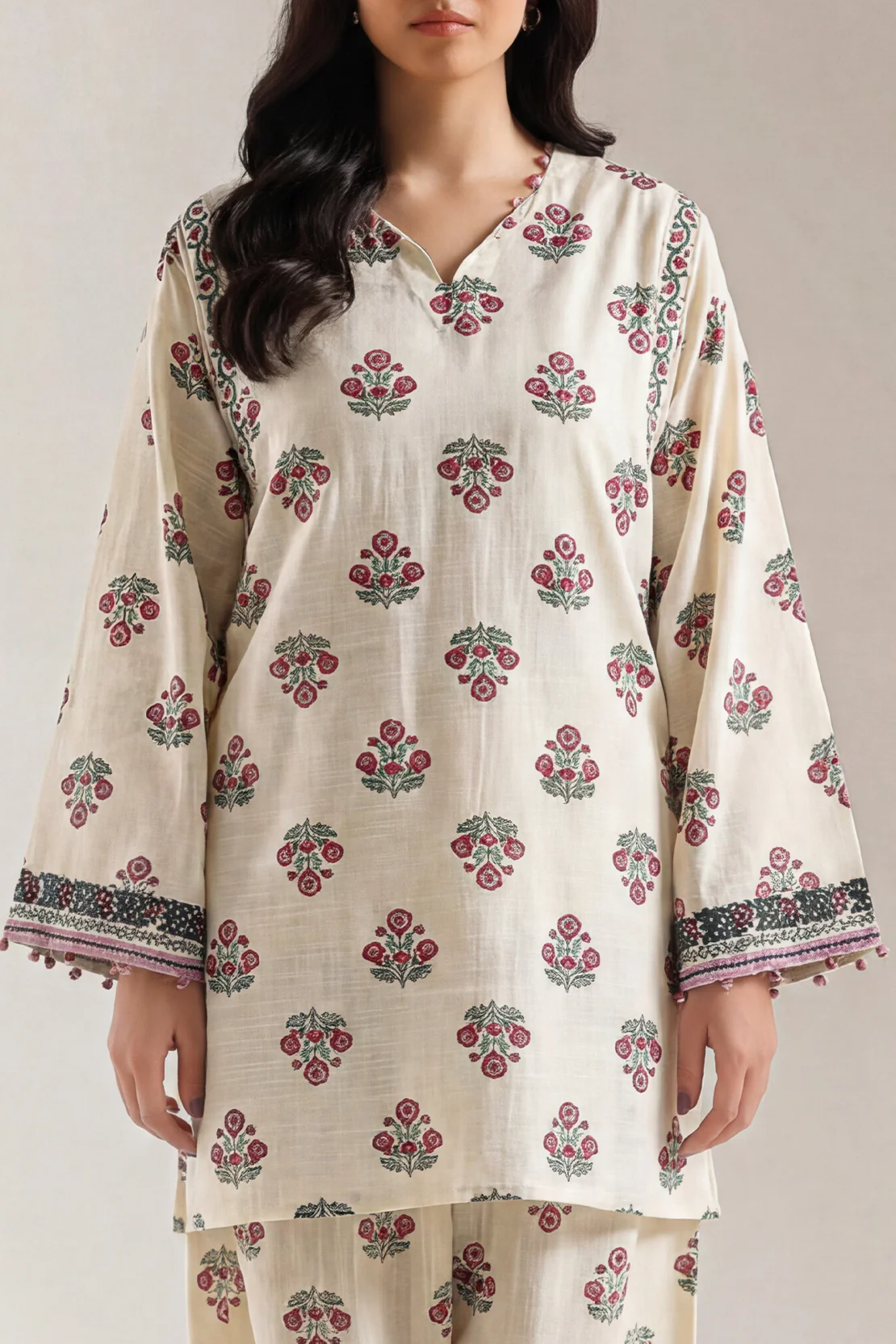 Printed Khaddar Stitched 2 Piece (Shirt/Trouser) - Image 2