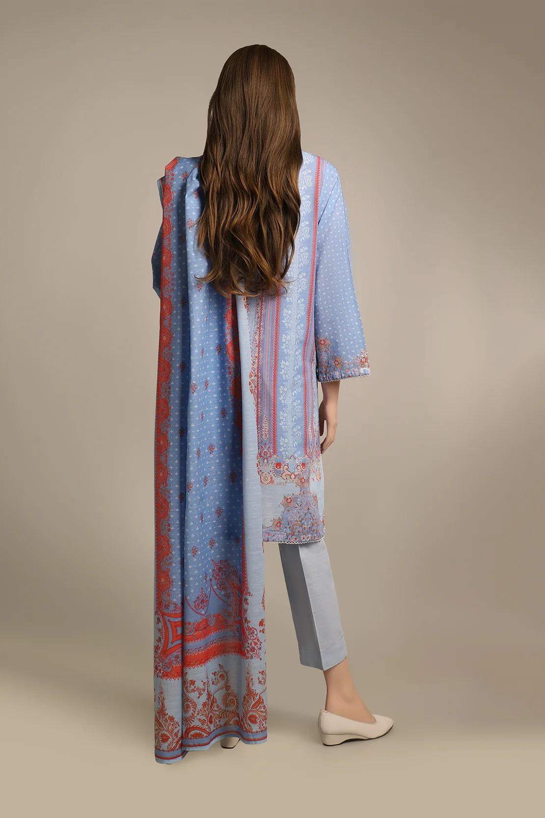 Printed Khaddar Stitched 3 Piece - Image 2
