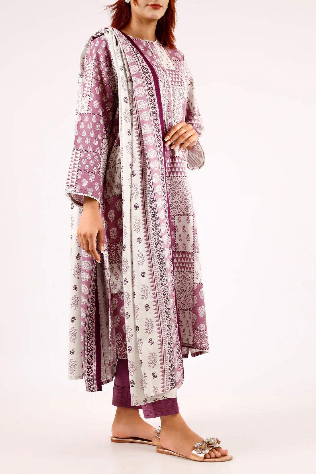 Printed Khaddar Stitched 3 Piece - Image 3