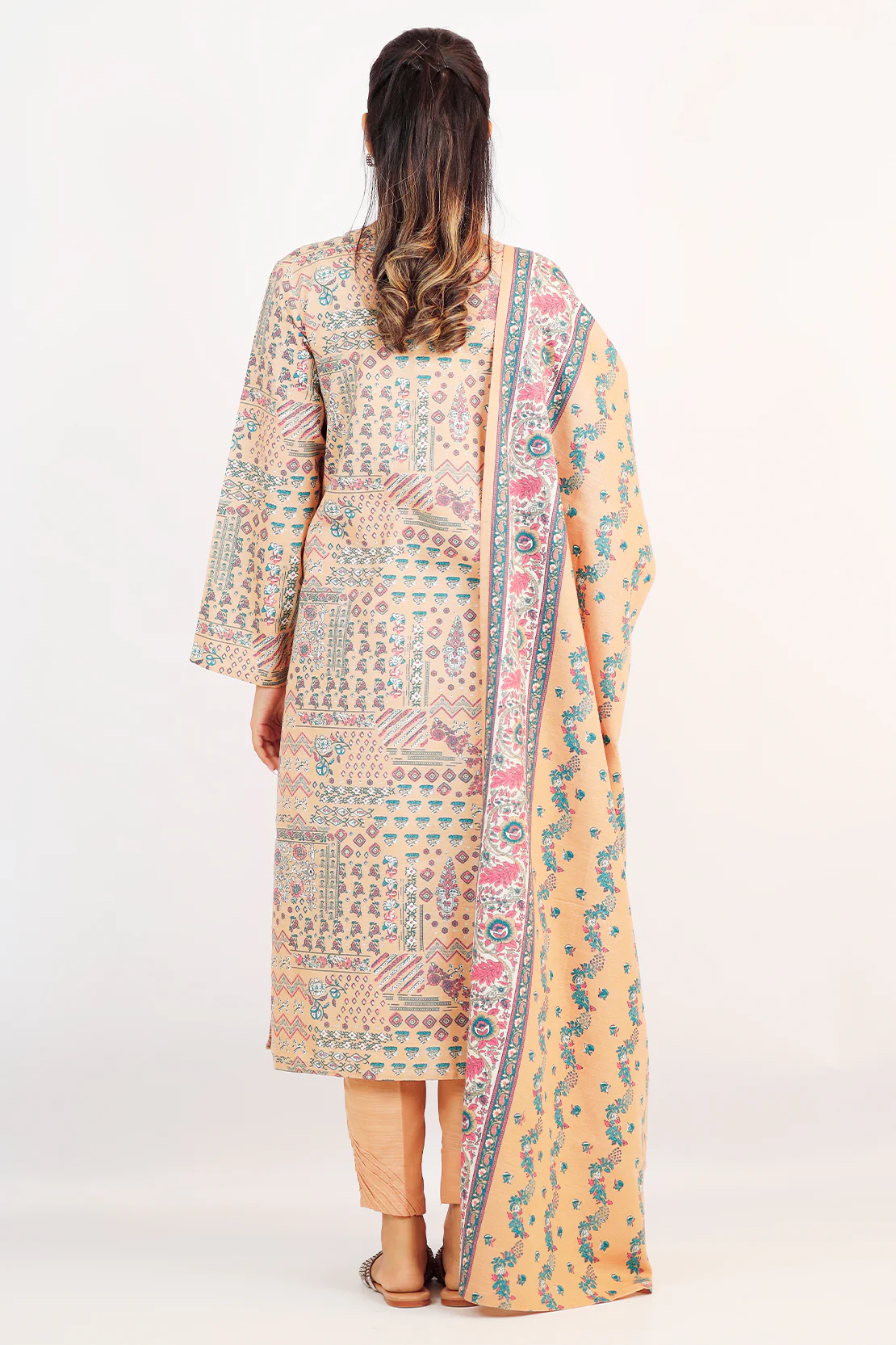 Printed Khaddar Stitched 3 Piece - Image 3