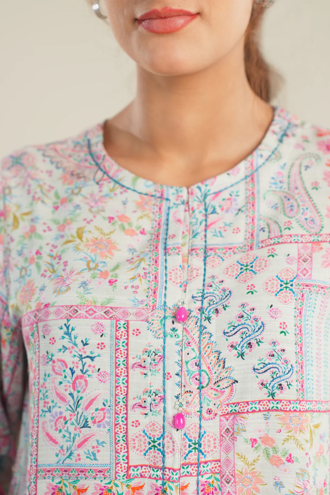 Printed Khaddar Stitched 3 Piece - Image 3