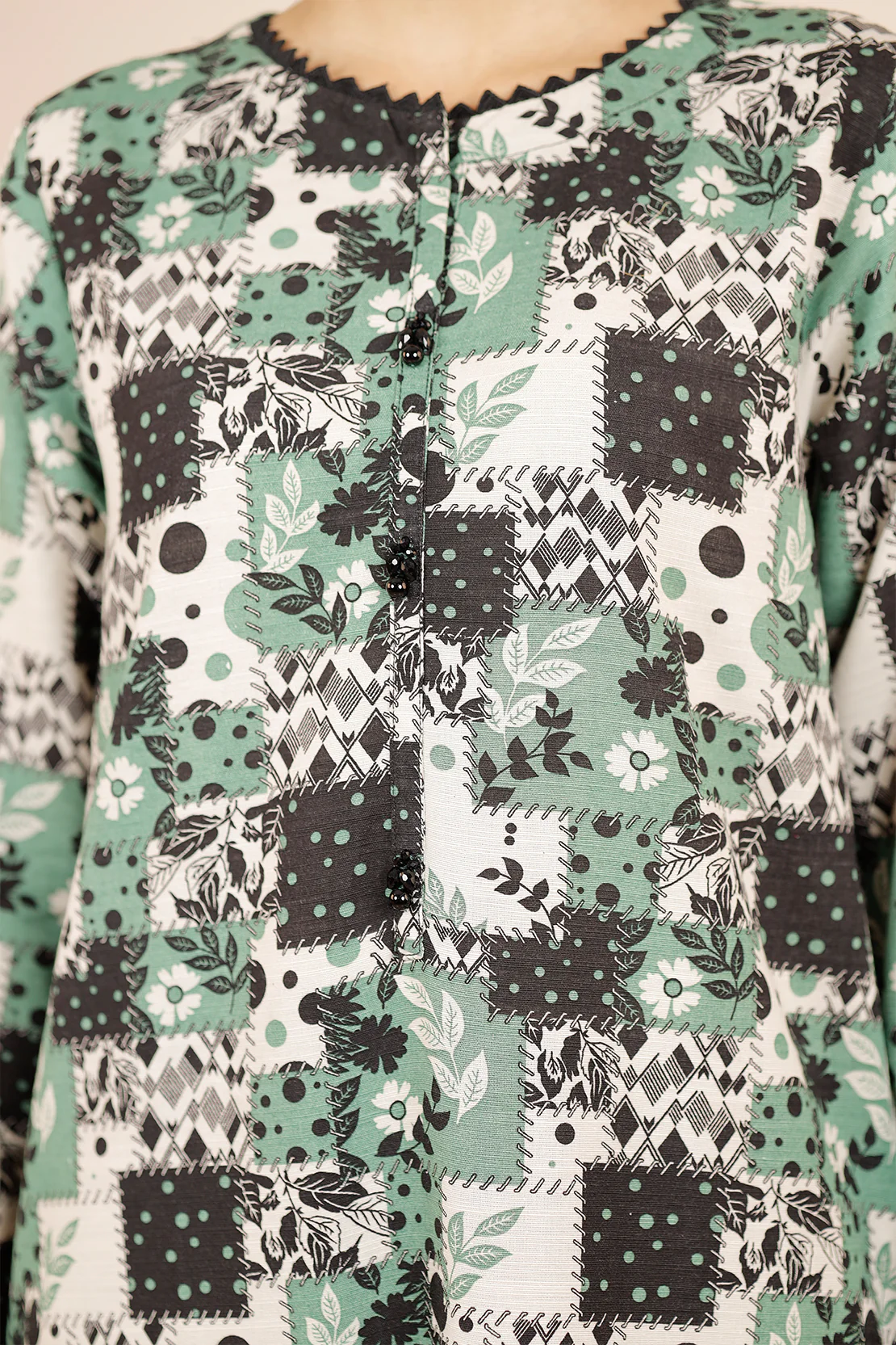 Printed Khaddar Stitched 3 Piece - Image 6