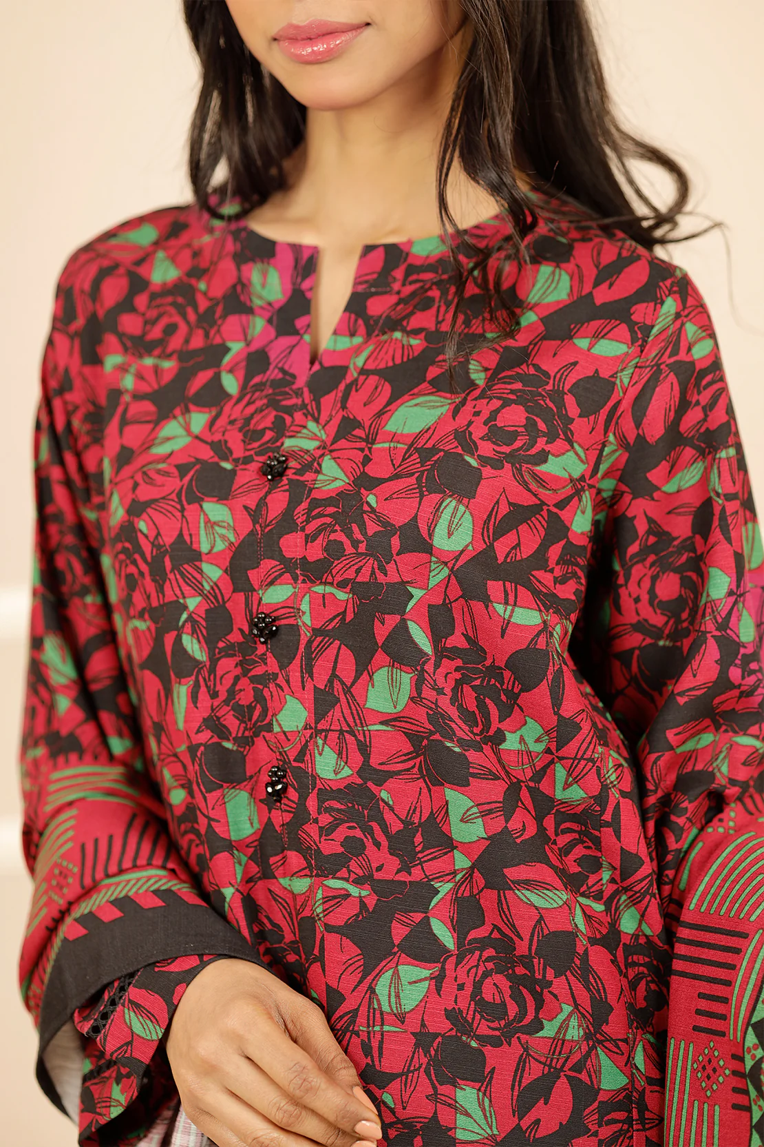 Printed Khaddar Stitched 3 Piece - Image 3