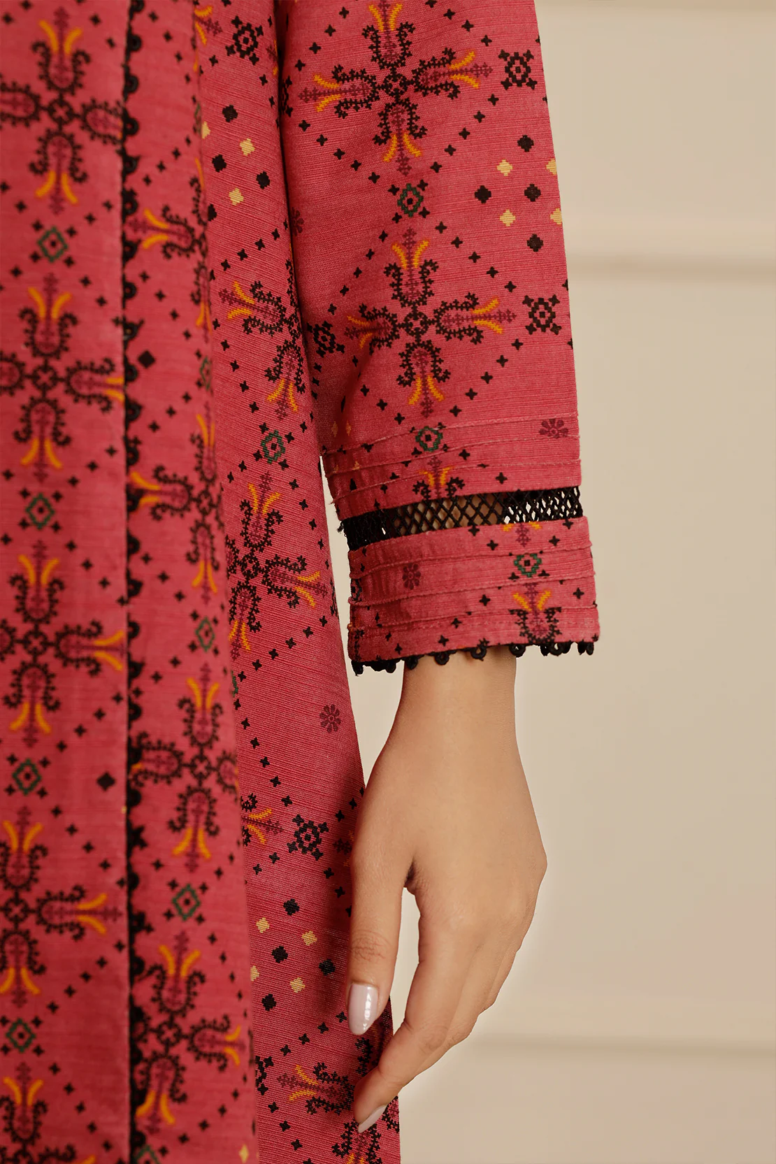 Printed Khaddar Stitched 3 Piece - Image 6