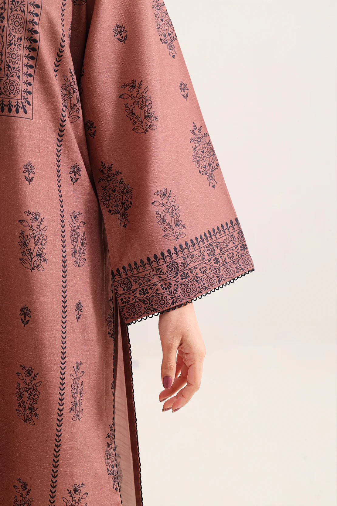 Printed Khaddar Stitched 3 Piece - Image 4