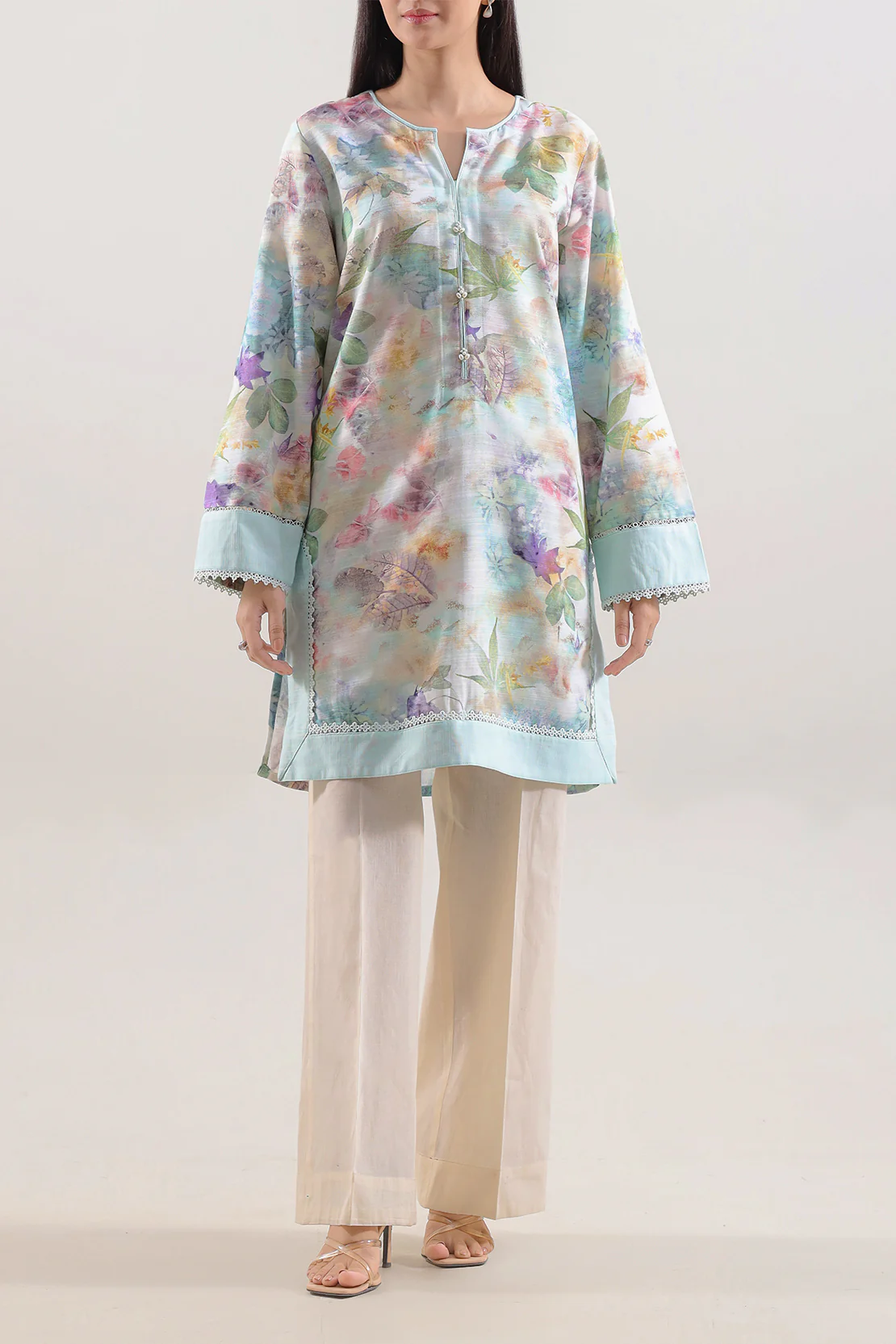 Printed Khaddar Stitched Shirt