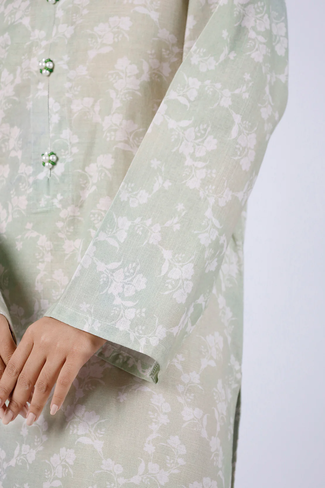 Printed Khaddar Stitched Shirt - Image 5